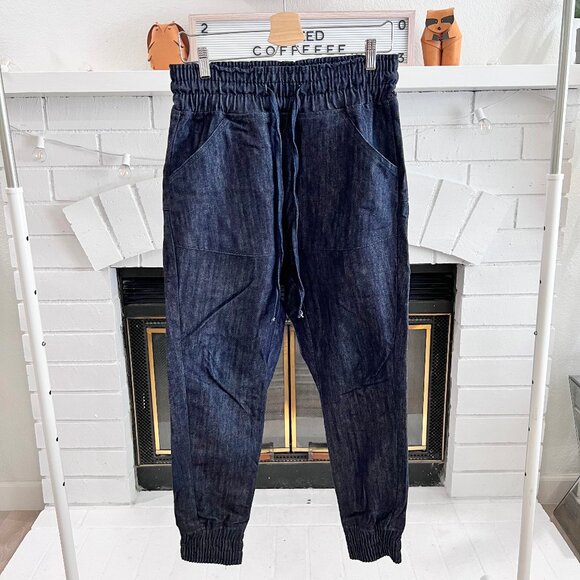 Arsnl Drawstring Waistband Denim Jogger Pants - Picture 1 of 6